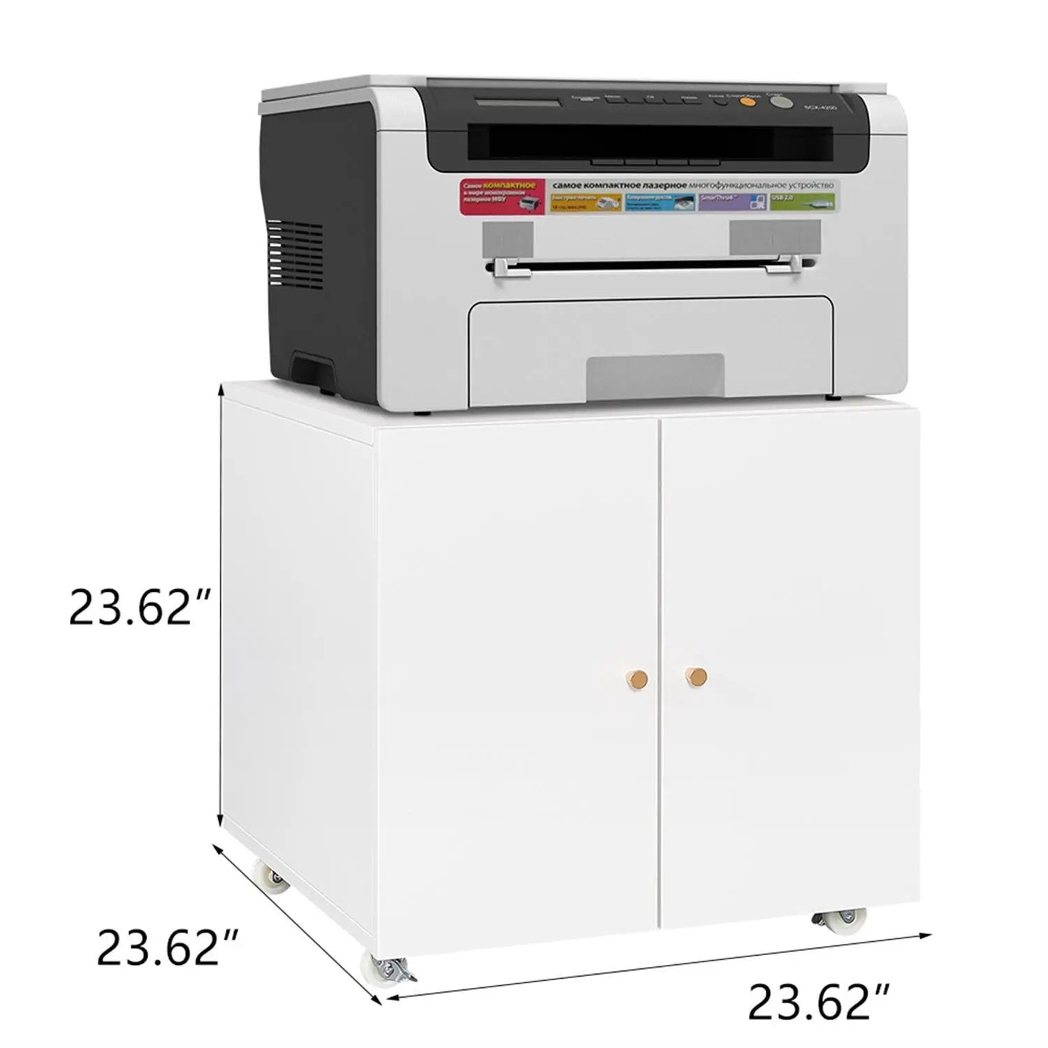 Copier cabinet 2-door steel printer stand with mobile caster wheels by Unique Piece Furniture on Tampa Home & Garden Store