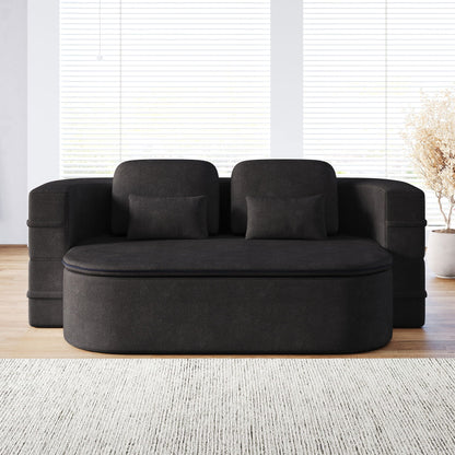 Foldable Sofa Bed with a Multi Functional Blanket