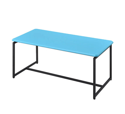 GT 3-Piece carbon fiber wrap table set with blue tops and black metal legs, coffee and end tables on Tampa Home & Garden Store