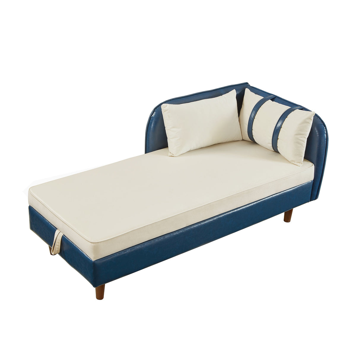 65 Inch Storage Chaise Lounge Sofa and Velvet