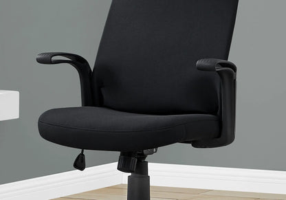 Office chair black fabric, adjustable height, swivel with armrests on Tampa Home & Garden Store