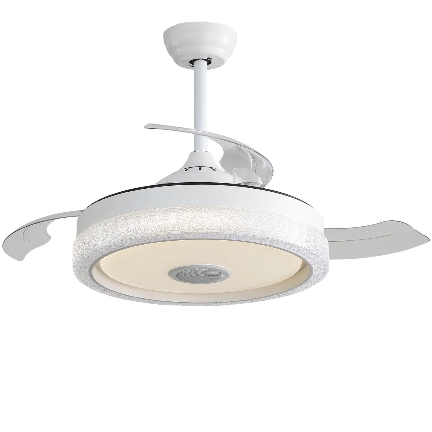 White three-blade ceiling fan with 36W LED light, DC motor and remote on Tampa Home & Garden Store