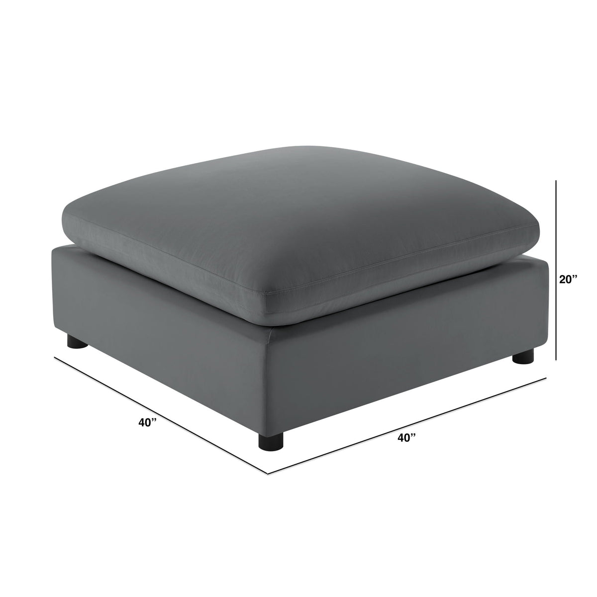 Caylie Upholstered Ottoman with Removable Cover in dark gray by HouseOfZazla on Tampa Home & Garden Store