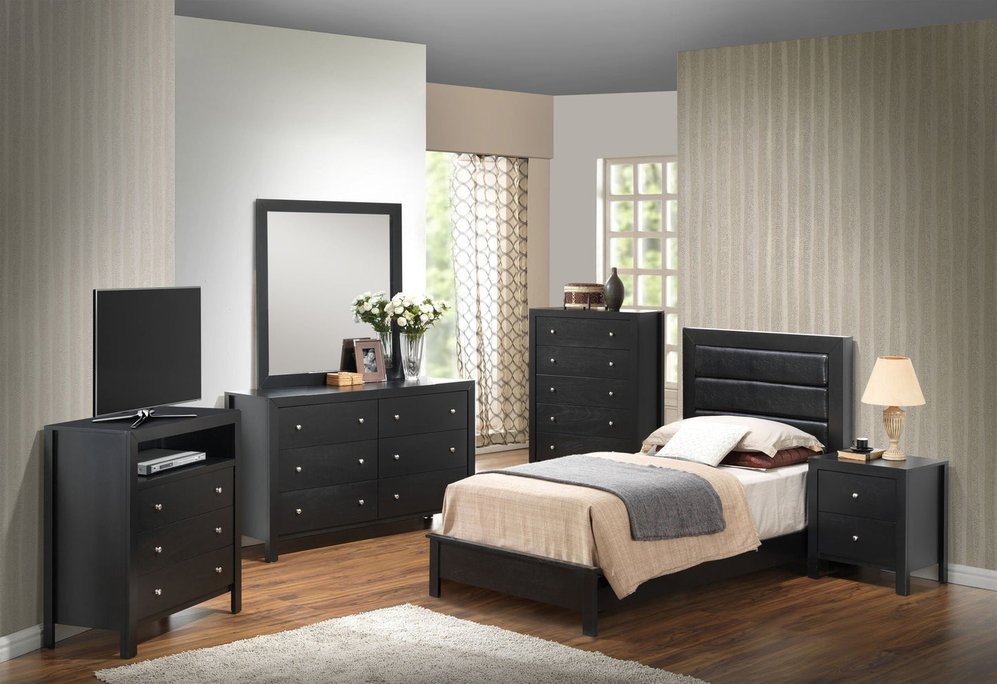 Comfortable Modern Full Bed and Wood Frame