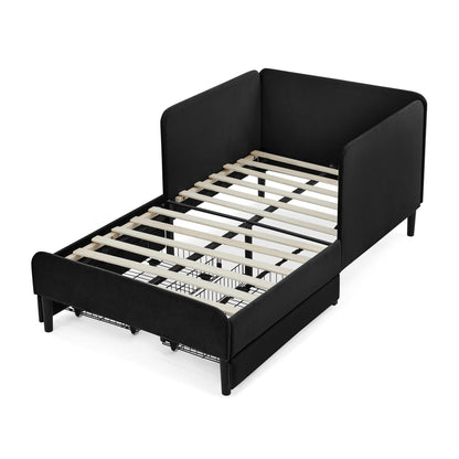 Upholstered Platform Sofa Bed with Drawers