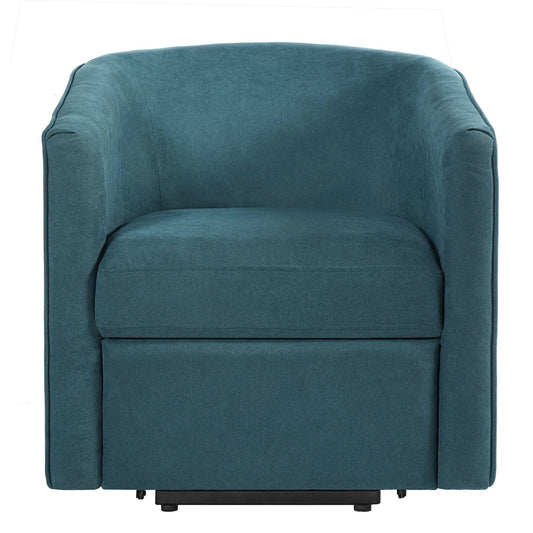 Power Lift Recliner Barrel Shape Reclining Chair teal upholstery with footrest on Tampa Home & Garden Store