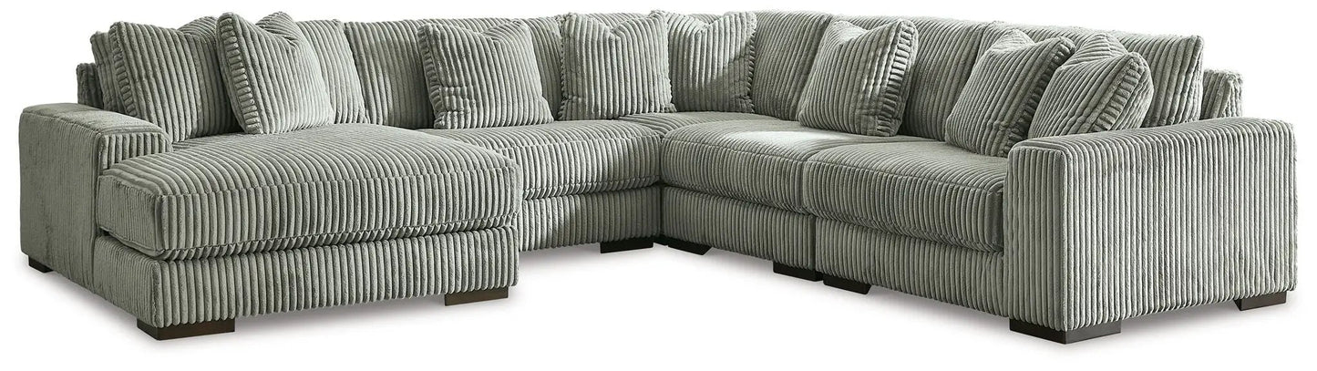 Lindyn Sectional Sofa with Cord Upholstery