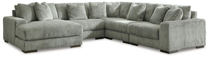 Lindyn Sectional Sofa with Cord Upholstery