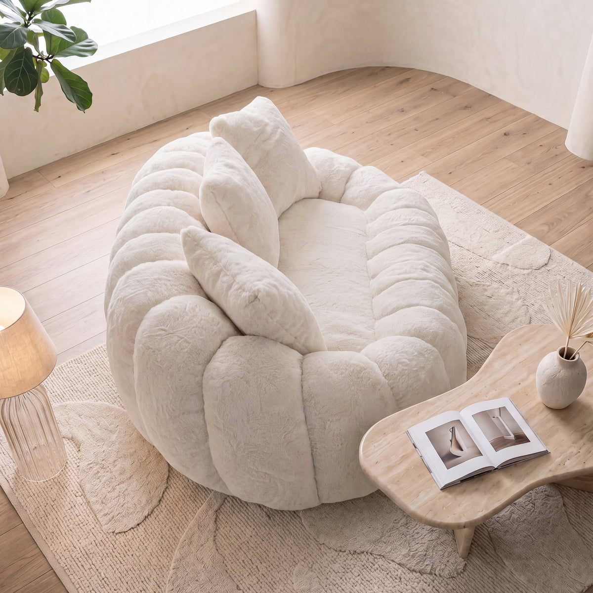 Floral Faux Fur and Ultra Soft Two Seater Sofa