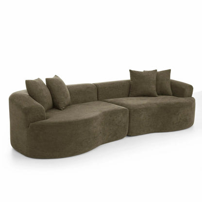 4 Seater Curved Cloud Sectional Sofa in taupe fabric by Unique Piece Furniture Stationary Sofas on Tampa Home & Garden Store