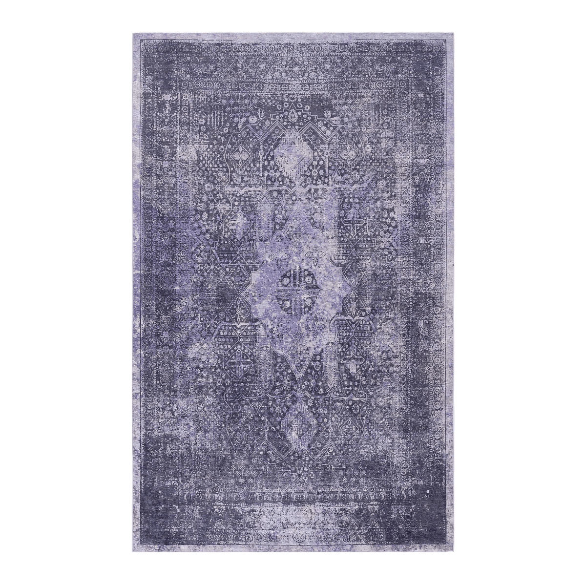 Maval Anthracite Washable Area Rug, low-pile 6x9 by HouseOfZazla on Tampa Home & Garden Store