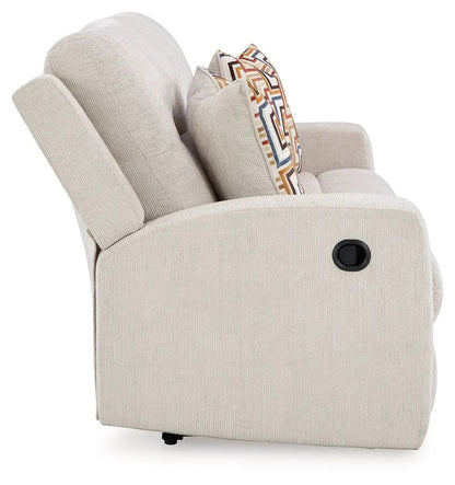 Danum 2 Seat Reclining Sofa beige fabric with geometric pillows by Unique Piece Furniture on Tampa Home & Garden Store
