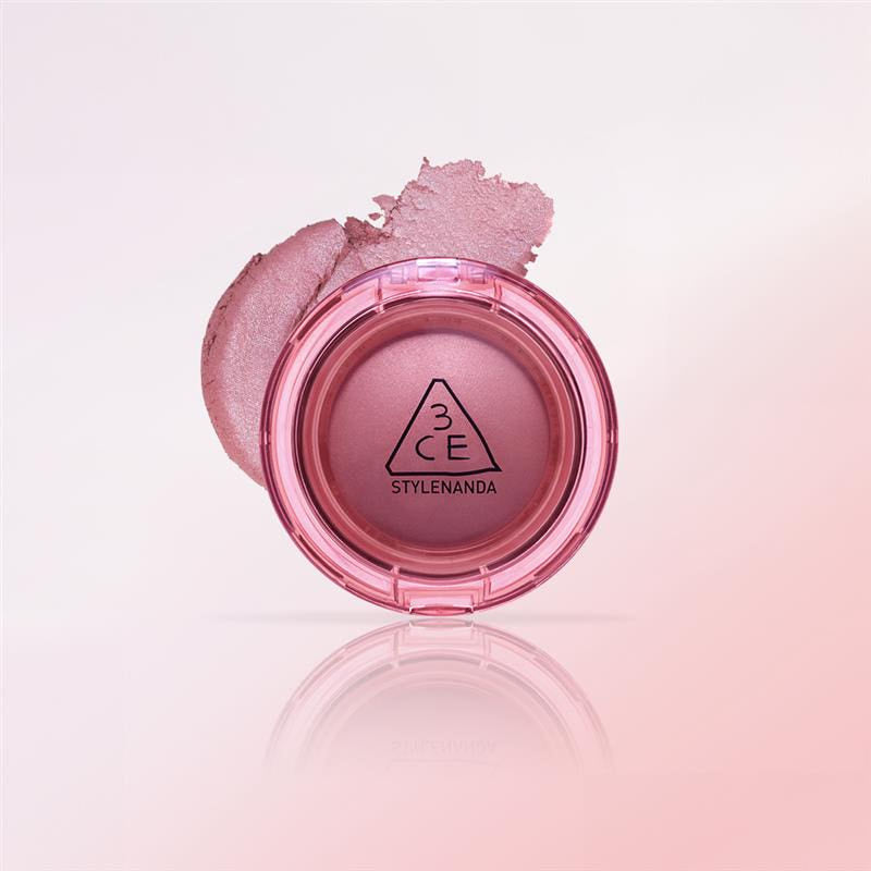 3CE Bouncy Blur Balm cheek makeup compact in pink with clear lid and 3CE logo on display on Tampa Home & Garden Store