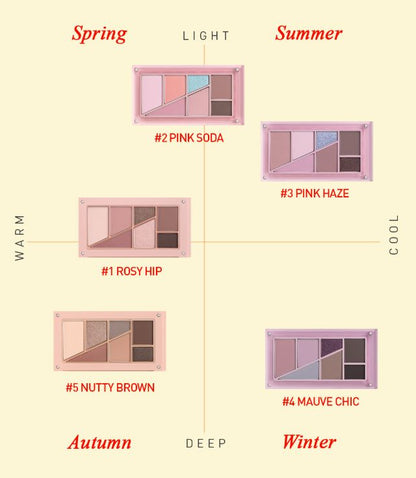 Eye Palette 3CE Layer-It-All Seoulia five pink-toned palettes on Tampa Home & Garden Store