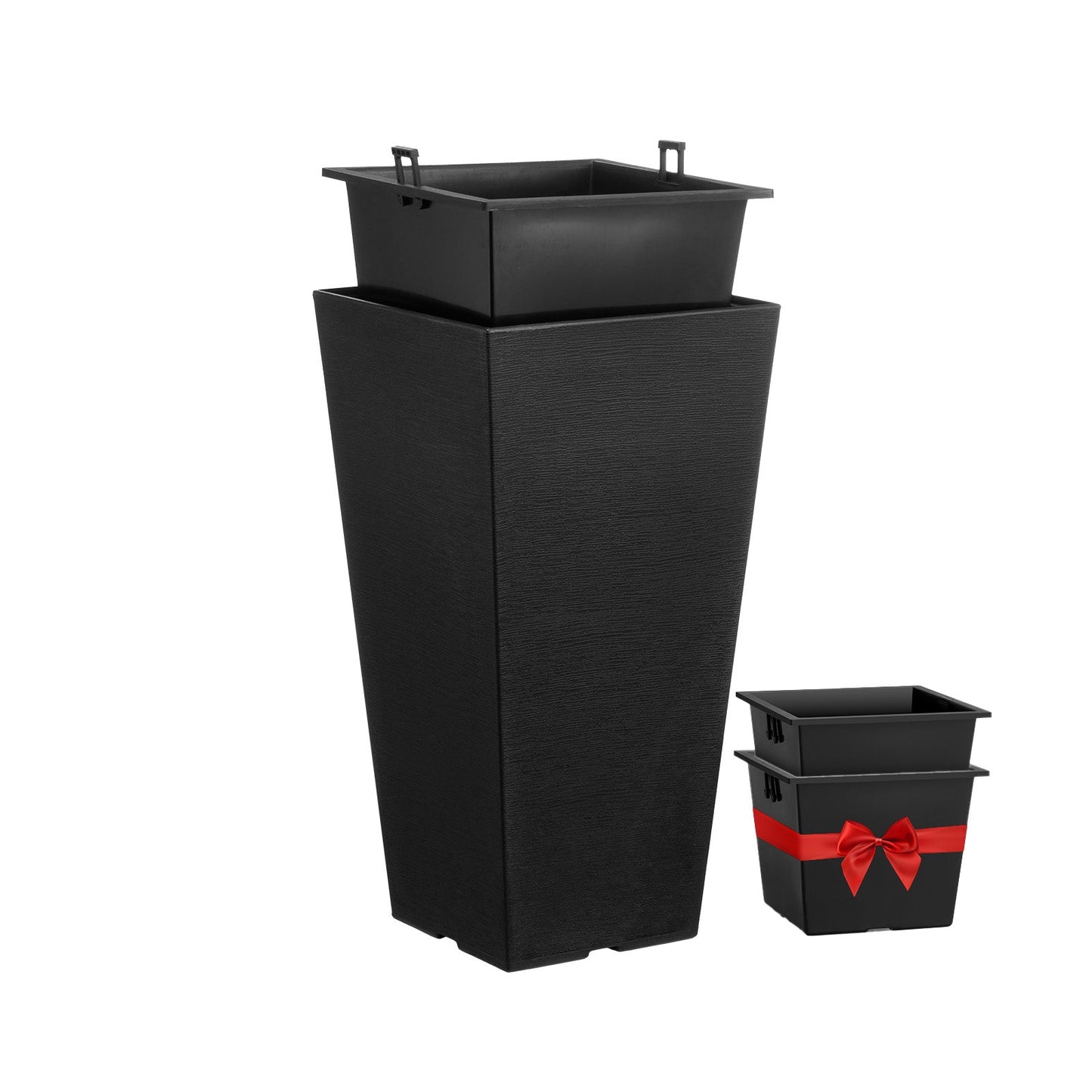 Set of Two Tall Outdoor Planters for Garden Decor