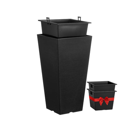 Set of Two Tall Outdoor Planters for Garden Decor