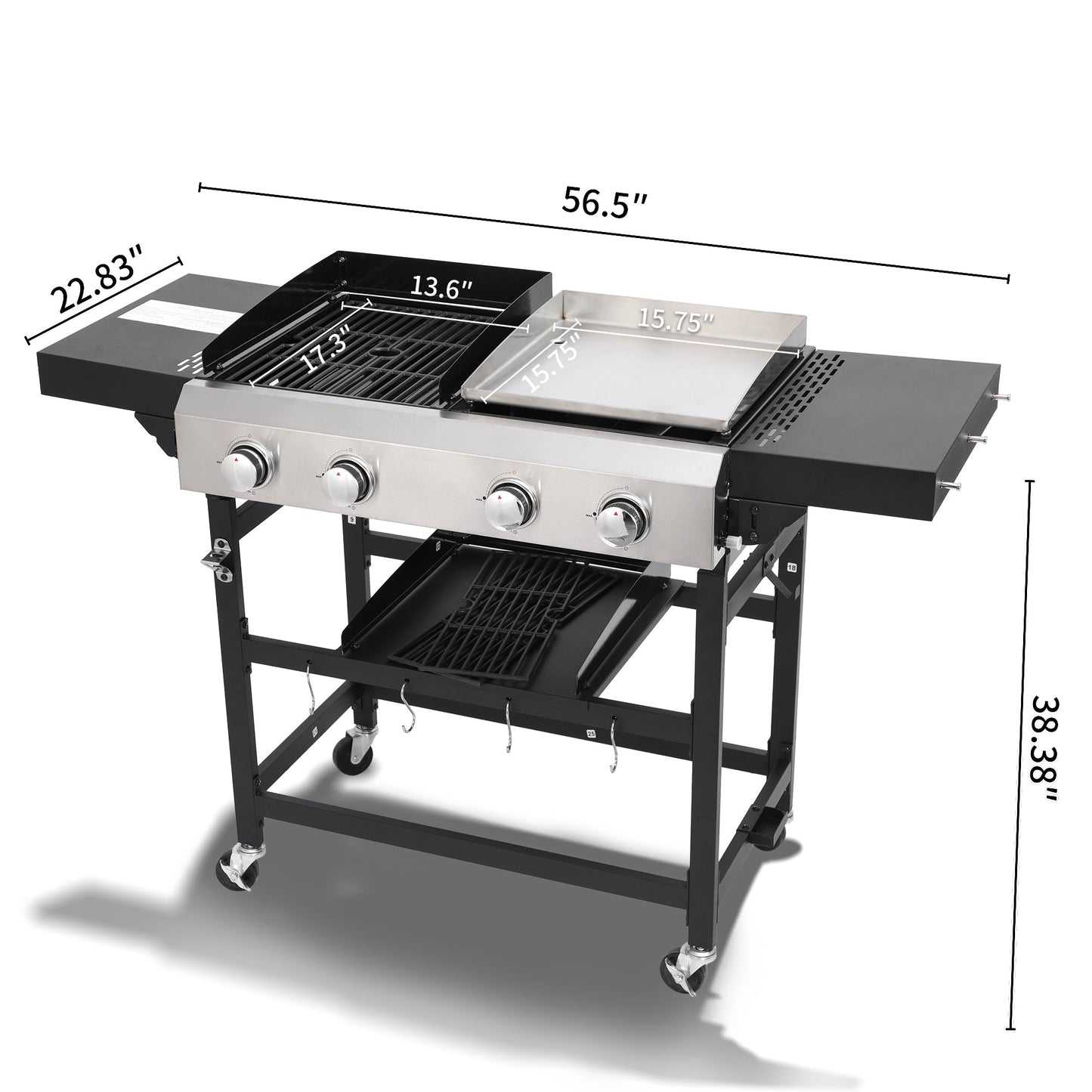 Two Burner Gas and Plancha Combo Grill Set