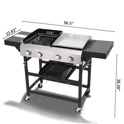 Two Burner Gas and Plancha Combo Grill Set