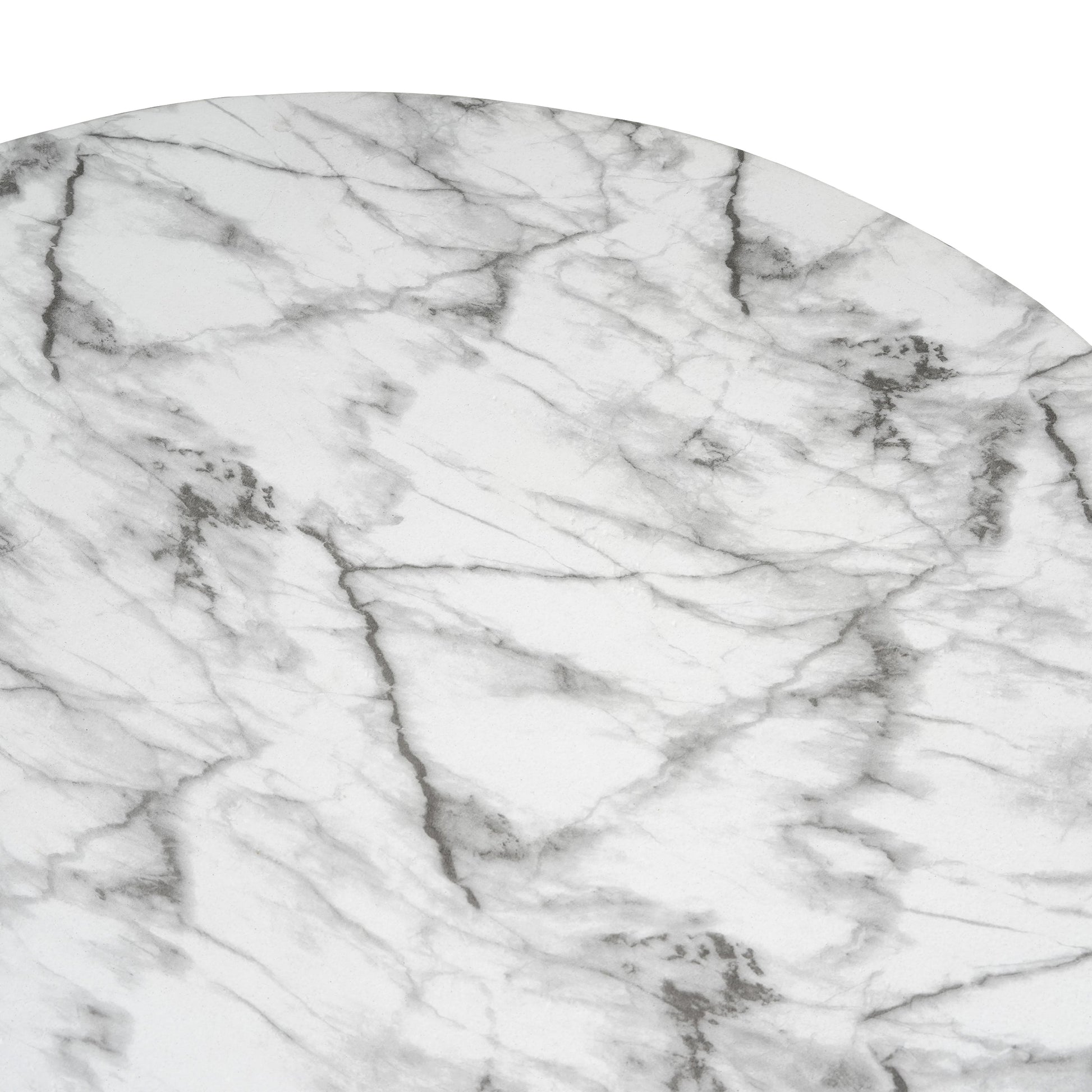 MGO faux marble outdoor coffee table round top with gray veining on Tampa Home & Garden Store