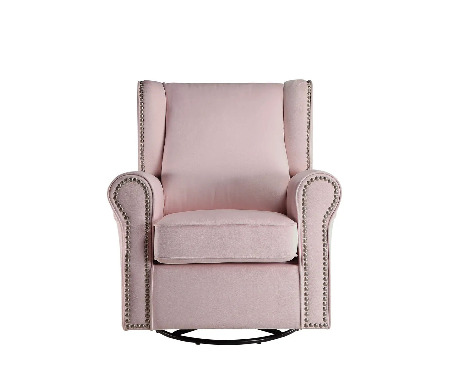 Tamaki Glider Chair with Swivel Pink Upholstery