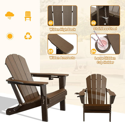 Folding Adirondack Outdoor Chair and Cup Holder
