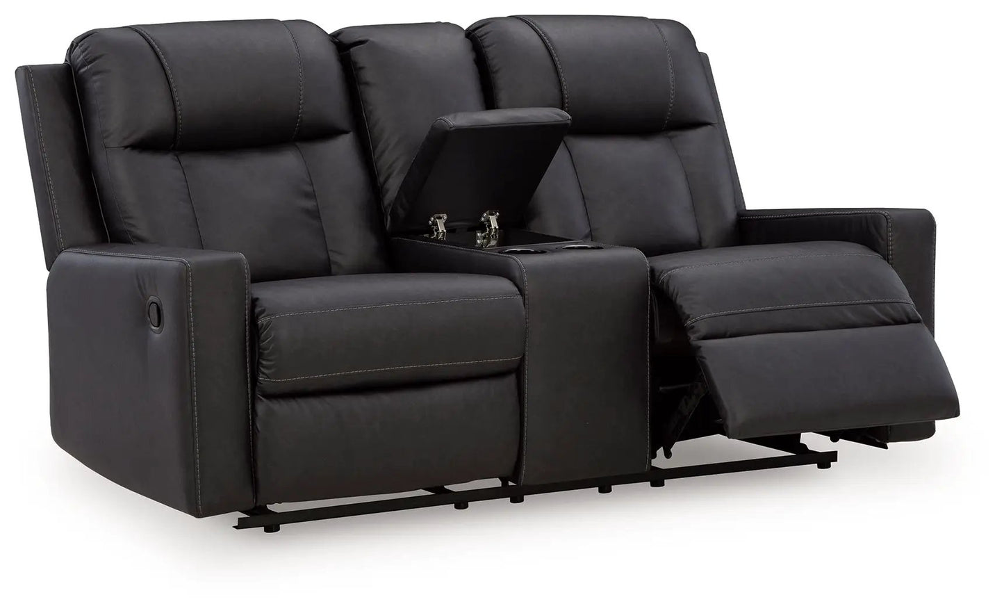 Double Reclining Loveseat With Console Caramel