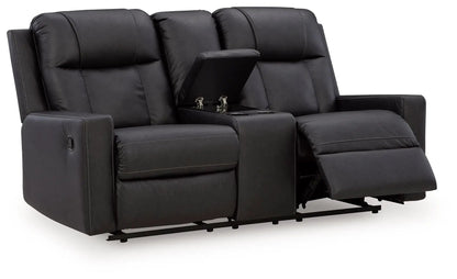 Double Reclining Loveseat With Console Caramel