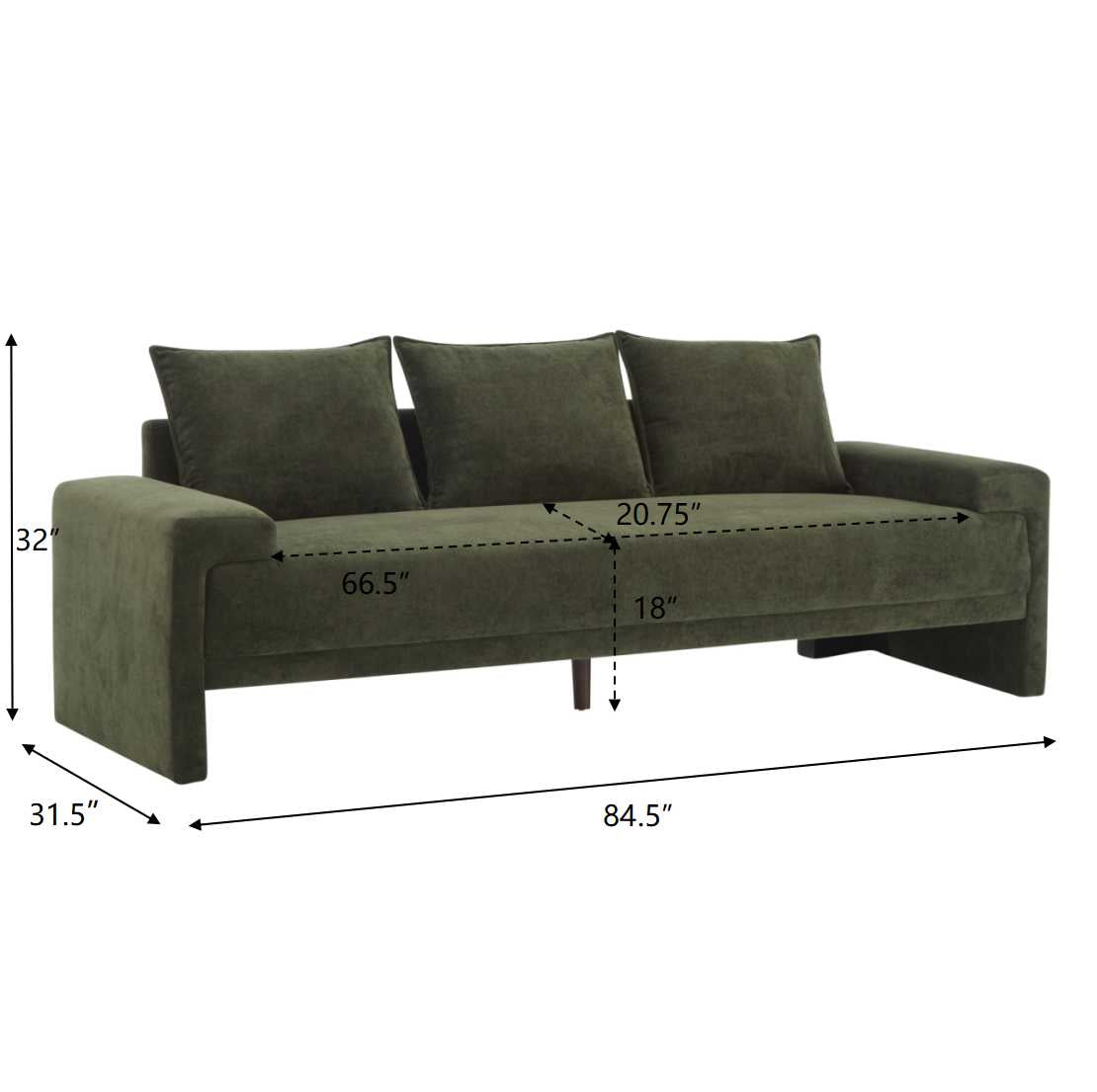 Algora 3 Seater Modern Velvet Sofa for Living