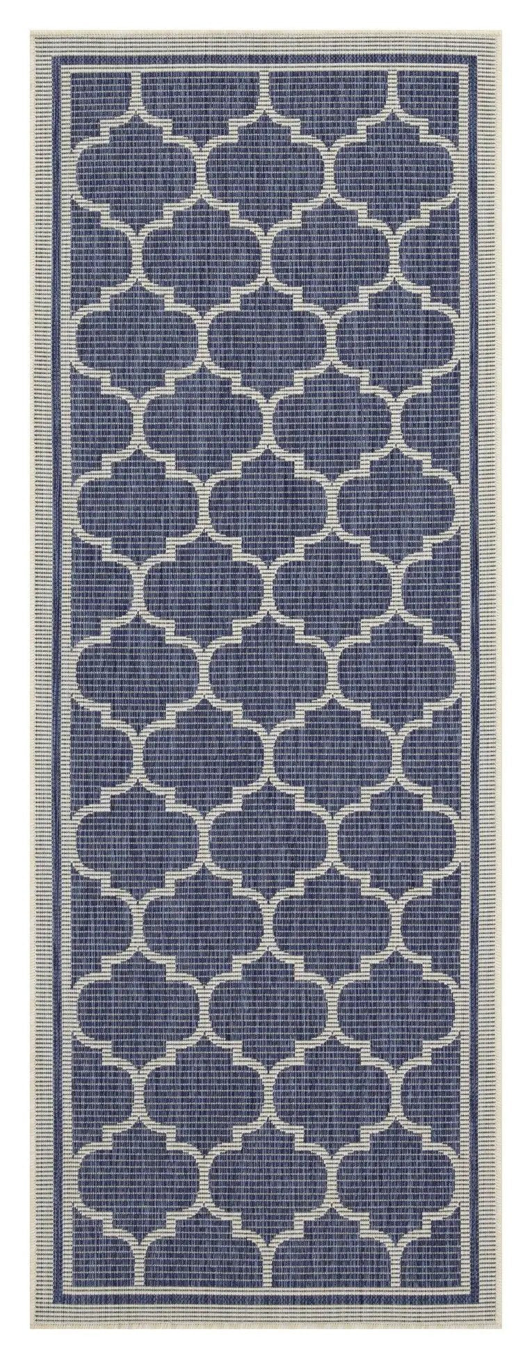 Sunshine Area Rug polypropylene blue and ivory trellis design by Unique Piece Furniture on Tampa Home & Garden Store