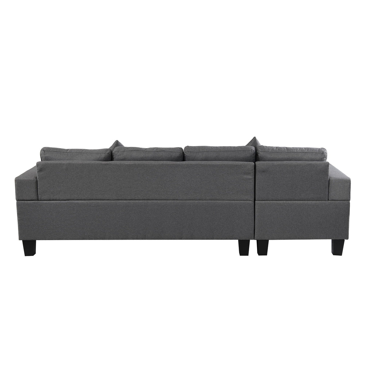 Modern gray 4-seat stationary sectional sofa with L-shaped chaise by HouseOfZazla on Tampa Home & Garden Store