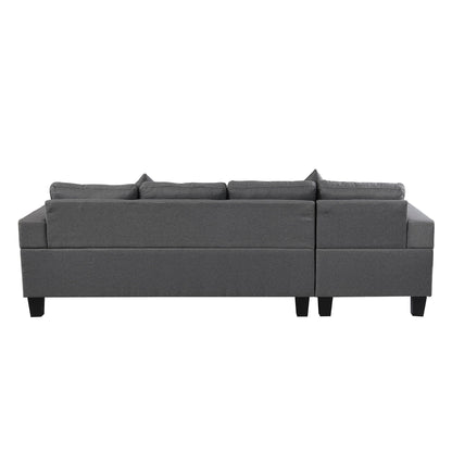 Modern gray 4-seat stationary sectional sofa with L-shaped chaise by HouseOfZazla on Tampa Home & Garden Store
