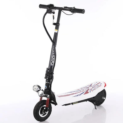 FlipStylez Ideigitod Foldable Electric Scooter black frame with white Union Jack deck on Tampa Home & Garden Store