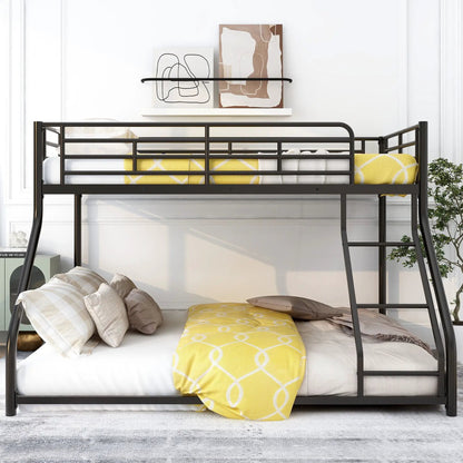 Metal Floor Bunk Bed Sloped Ladder Space Saving