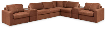 Modmax Sectional Sofa In Spice Fabric Performance