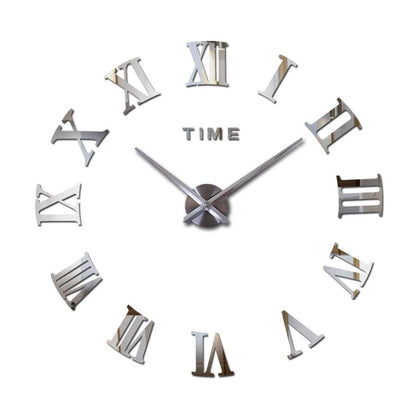 Stevvex 3D acrylic mirror wall clock with Roman numerals, frameless, large modern decor on Tampa Home & Garden Store