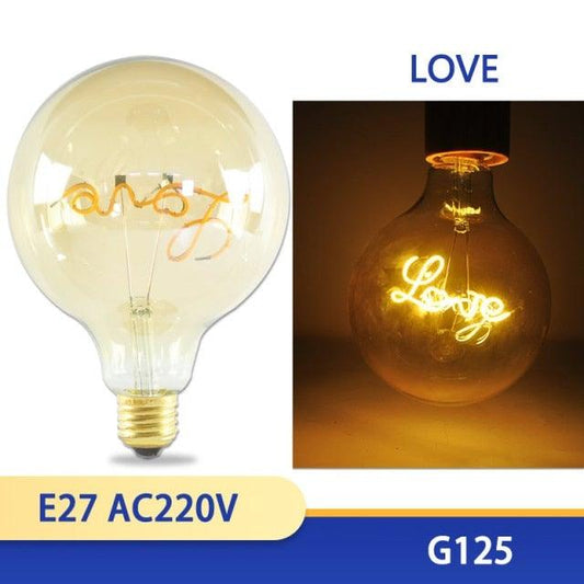Stevvex G125 3D Edison LED filament bulb set, 2 glass bulbs clear and amber, E27 dimmable on Tampa Home & Garden Store