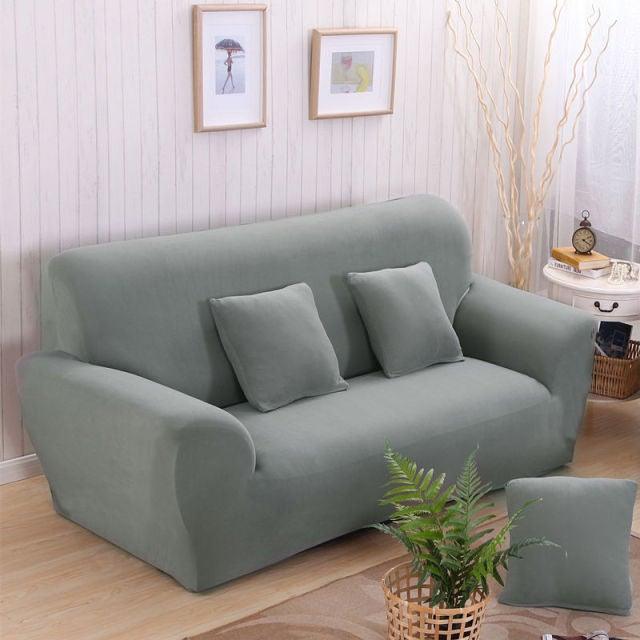 Stevvex 3D butterfly sofa slipcover for 2/3 seater, sage green stretch cushions on Tampa Home & Garden Store