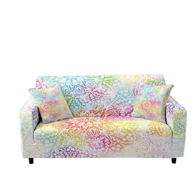 Butterfly slipcover for 2/3 seater sofa with 2 cushions, pastel print, stretch on Tampa Home & Garden Store