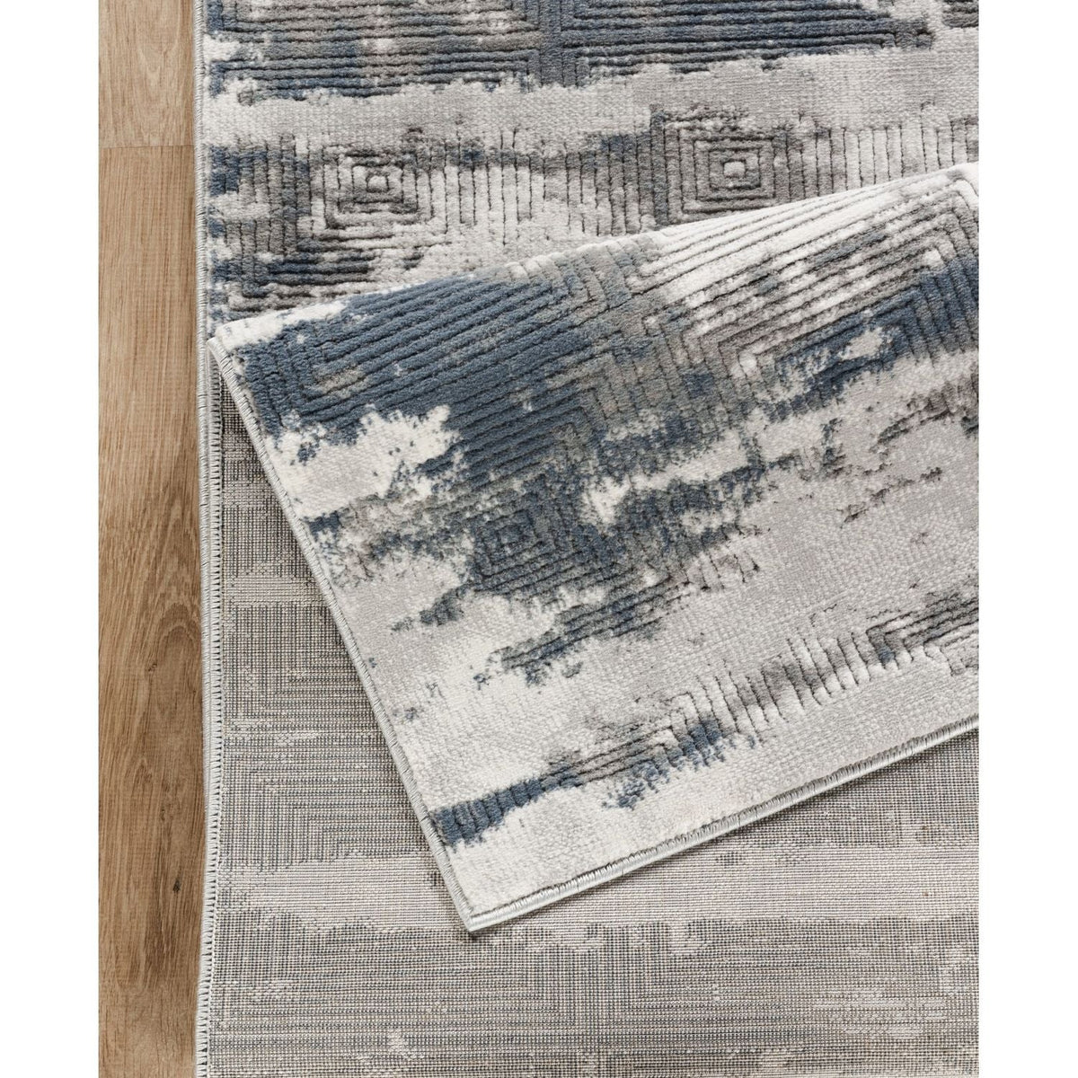 Elegant Gray and Ivory Geometric Area Rug by HouseOfZazla with gray ivory abstract pattern on Tampa Home & Garden Store