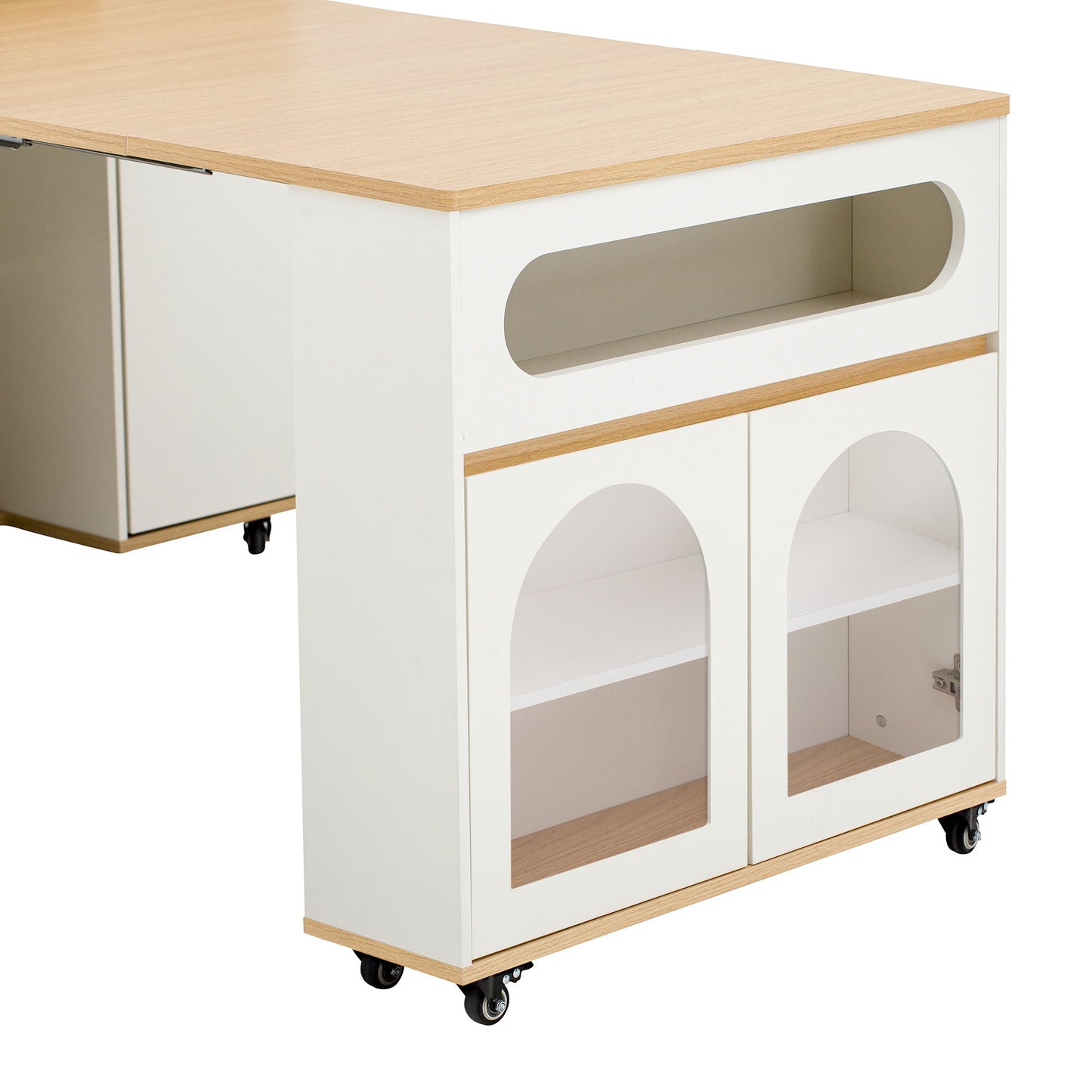 Extendable Table and Rolling Kitchen Island Cart