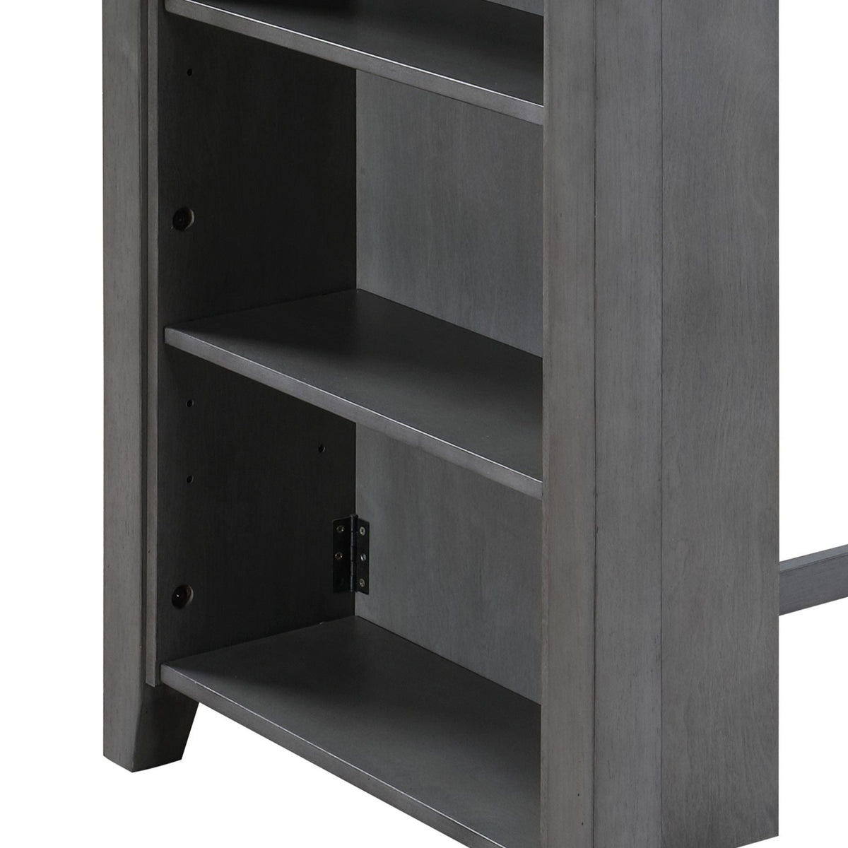 3 Piece Counter Height Dining Set with Storage Shelves gray wood finish by HouseOfZazla on Tampa Home & Garden Store