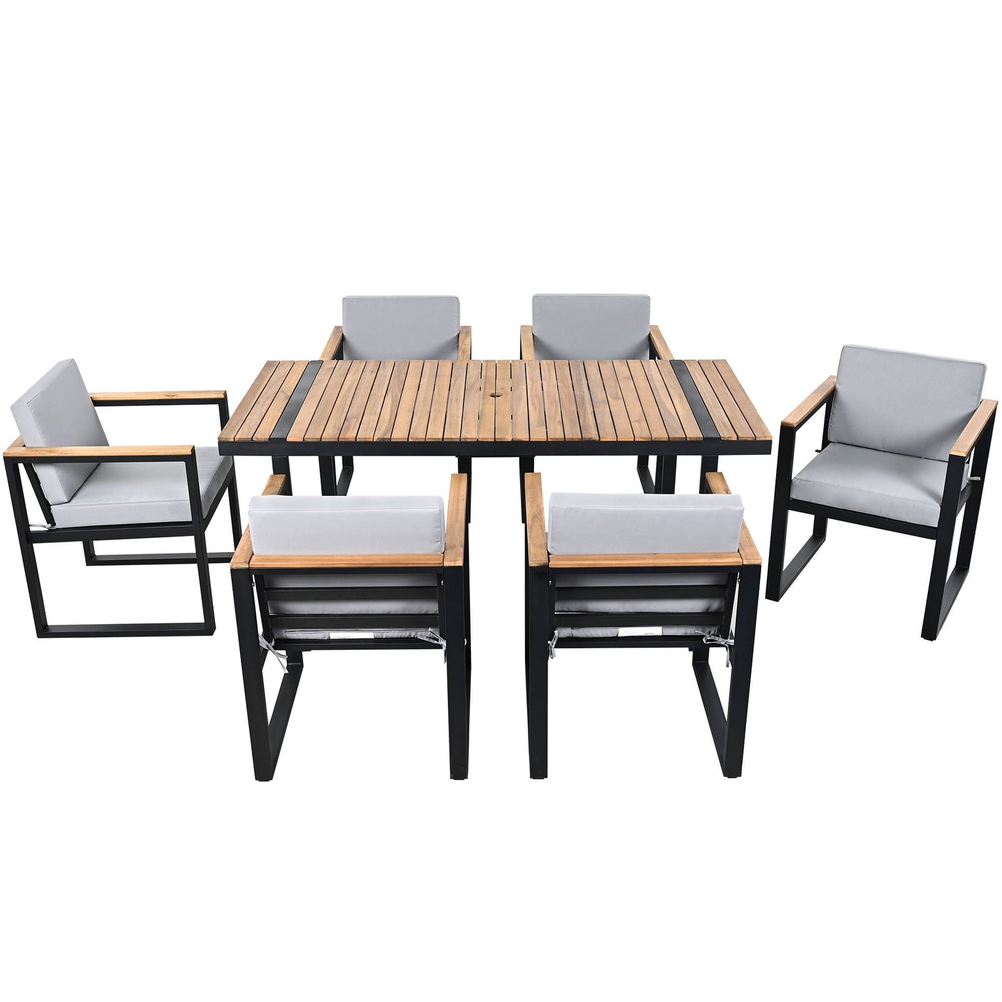 Seven Piece Outdoor Dining Table and Chair Set