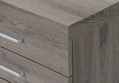 Filing cabinet with grey wood-grain finish and silver handle, storage drawers on Tampa Home & Garden Store