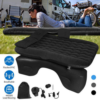 GemGear black car air mattress bed for travel with flocked PVC surface and valve on Tampa Home & Garden Store