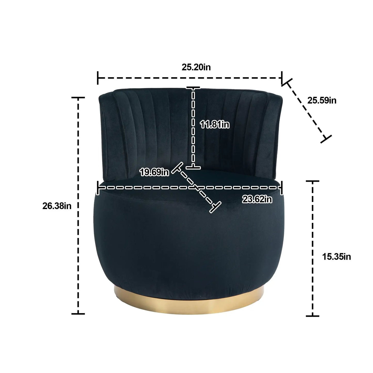 360 Degree Swivel Cuddle Barrel Accent Sofa Chair