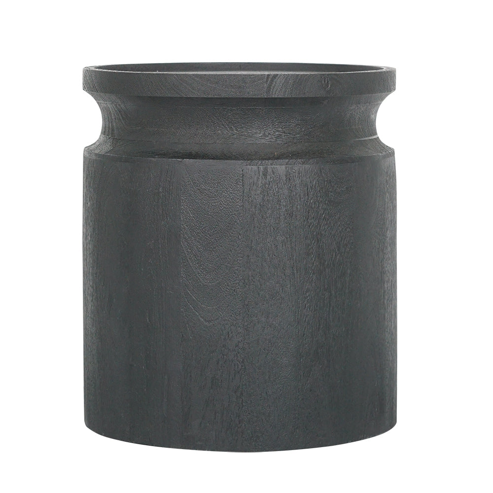 Black wooden cylinder side table Nightstand by HouseOfZazla on Tampa Home & Garden Store