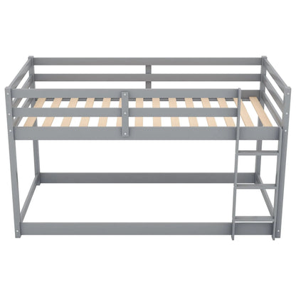 Durable Solid Wood Floor Bunk Bed With Ladder