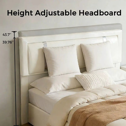 Upholstered Platform Bed Frame With Usb Charging