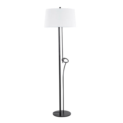 Shadow Contemporary Floor Lamp Black/White with white drum shade, metal stem HouseOfZazla on Tampa Home & Garden Store