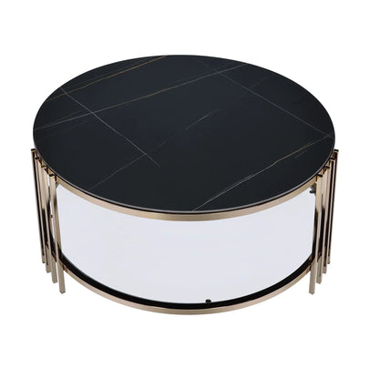 Abisha Sintered Stone Round Table and Frame